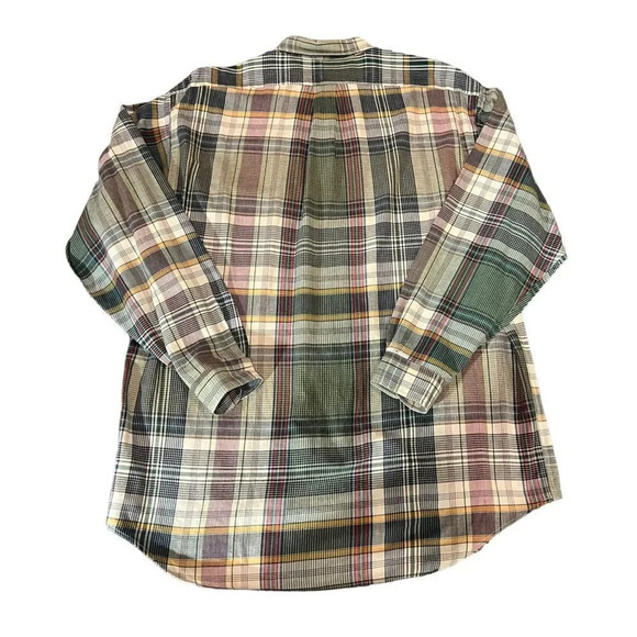 Ralph Lauren Men's Green / Cream Plaid Button Down Shirt Size Large - Picture 3 of 3